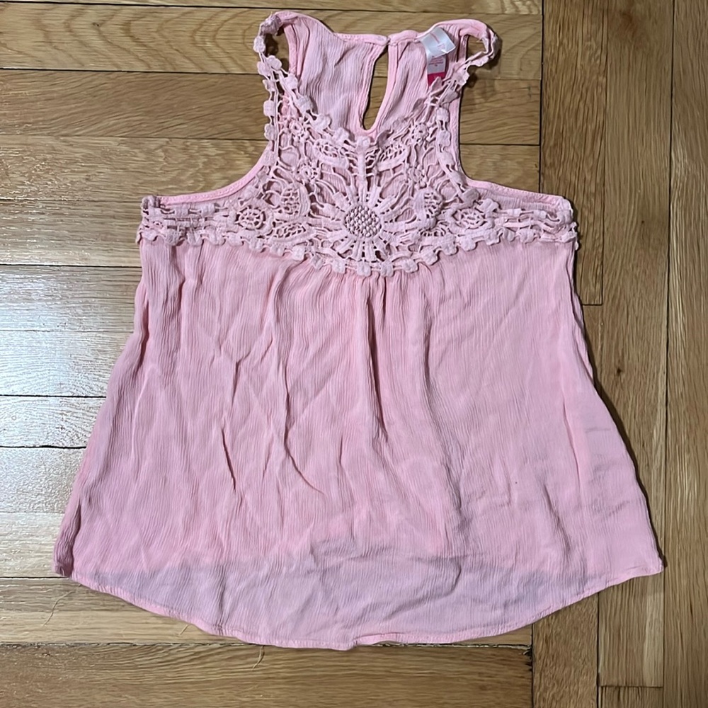 No Boundaries Pink Lace Tank Top